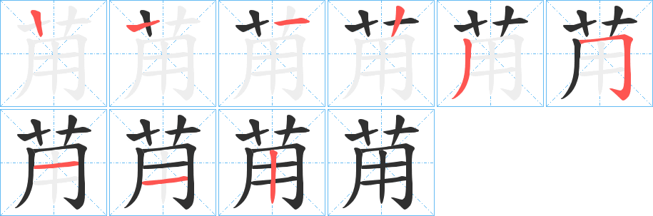 苚的笔顺分步演示图