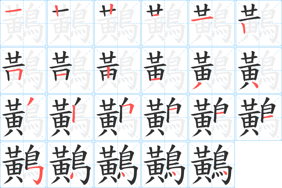 鷬的笔顺分步演示图